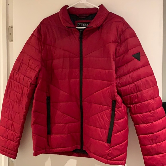 Red Guess Puffer Jacket - Picture 1 of 3